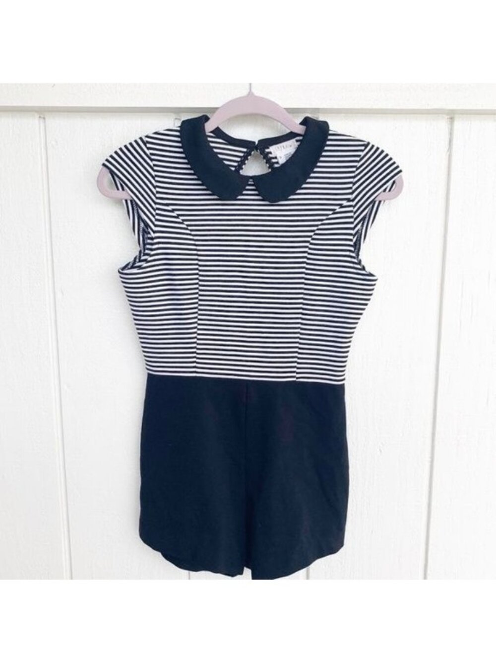 Urban Outfitters Cooperative Black White Striped Romper Women's Small S